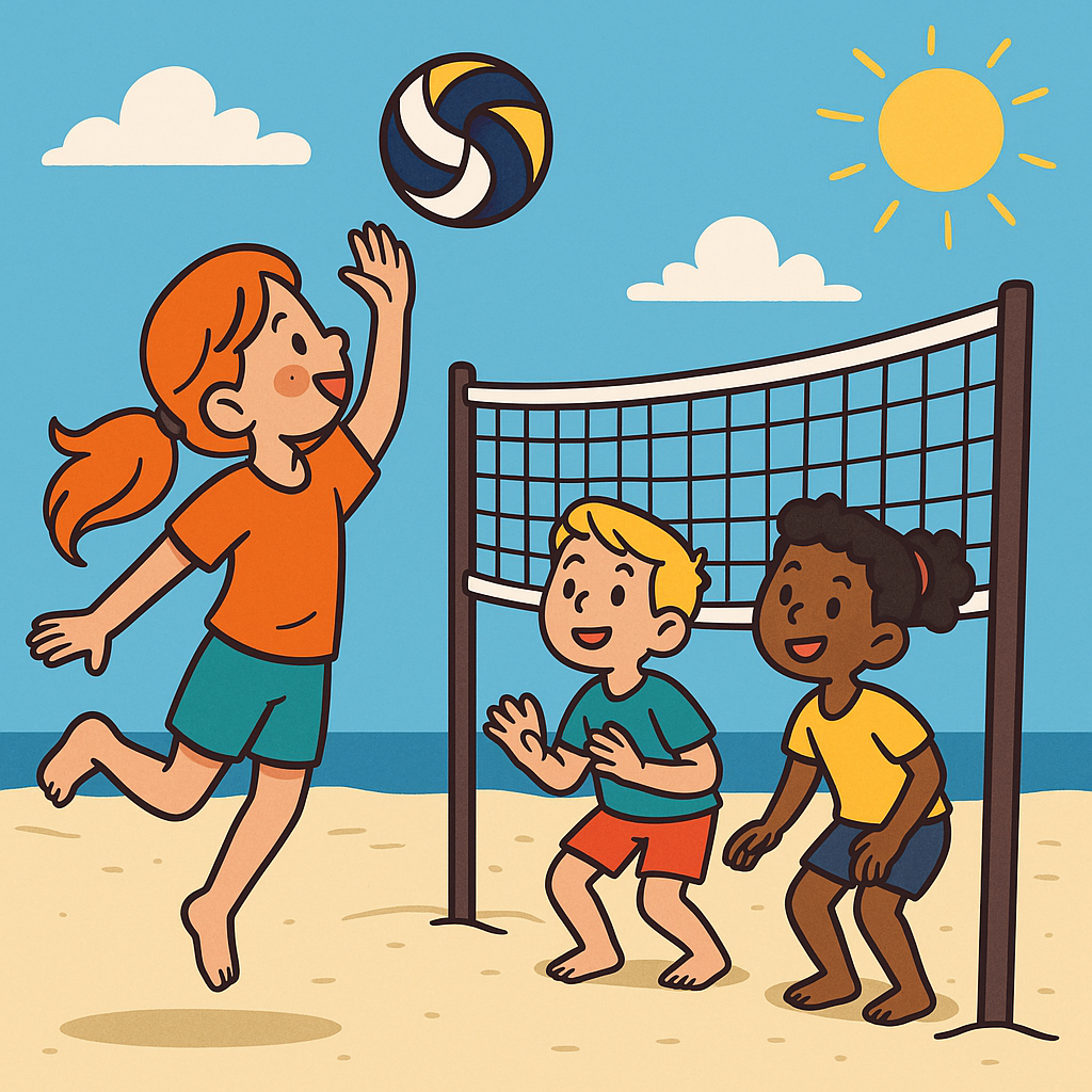 Beachvolleyball-Training auf Langeoog