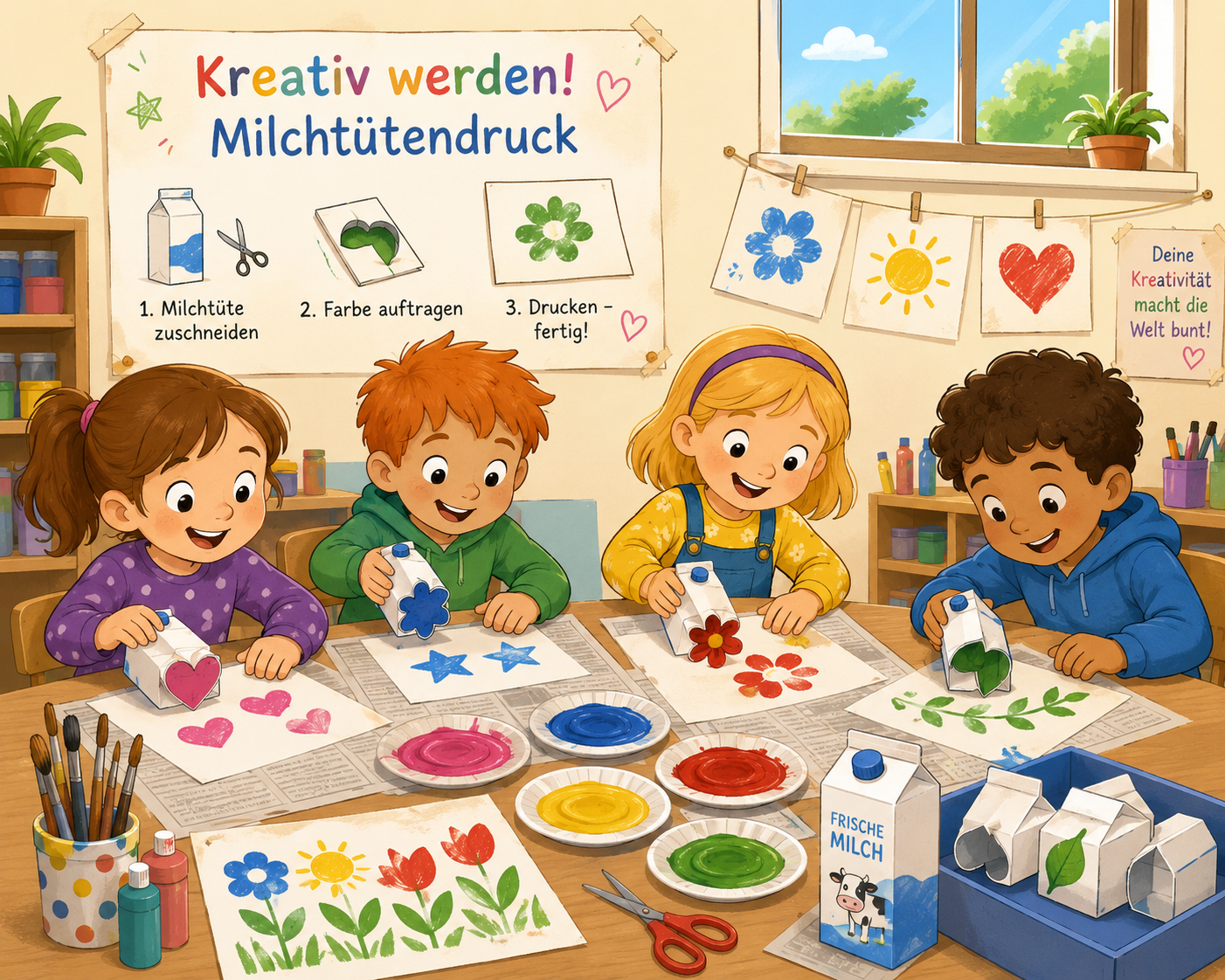 Kreativ-Atelier Milchtütendruck